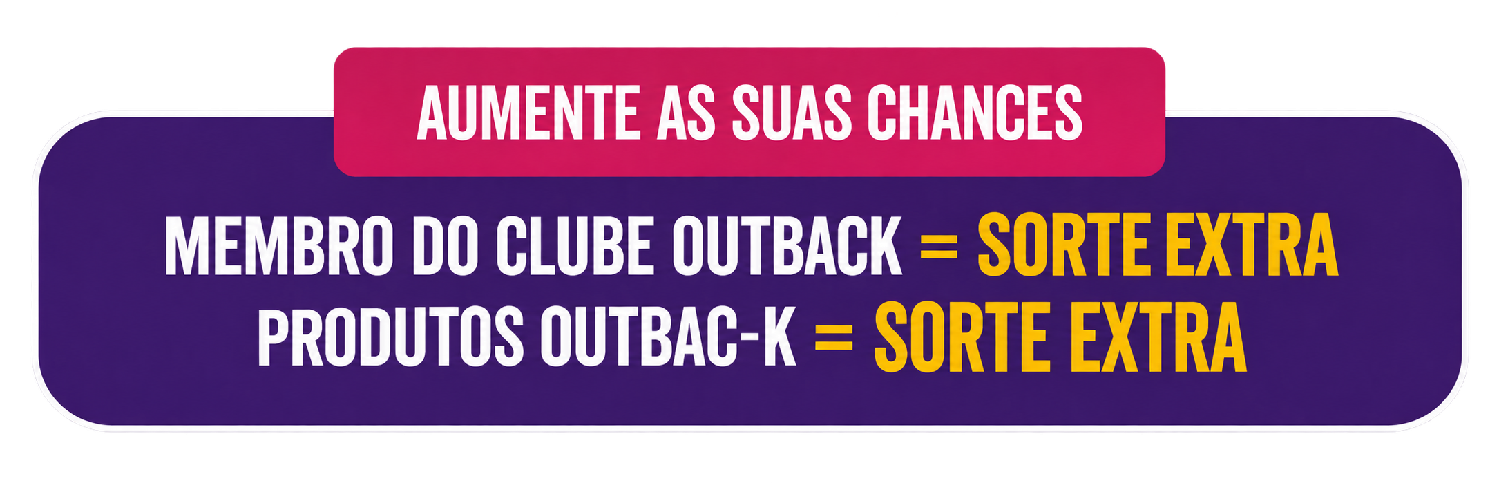 Aumente as suas chances: cupons com item do Cardápio Coreano ganham +2 números da sorte e associados do Clube Outback ganham +2.